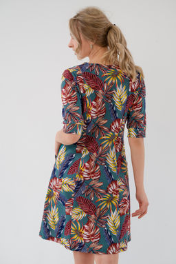 Халат женский из кулирки Любовь осенние листья