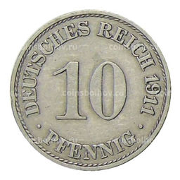 Монета 10 пфеннигов 1911 года A Германия