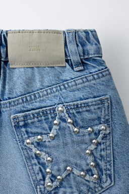 BERMUDA DENIM TACHAS / Azul - Zara фото 4