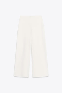 TEXTURED WIDE-LEG TROUSERS - Zara фото 12
