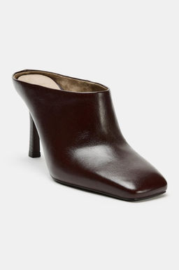 MULE PIEL PUNTA CUADRADA / Marr?n Chocolate - Zara фото 5