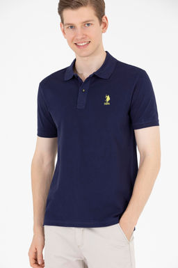 U. S. Polo Assn Мужская темно-синяя базовая футболка с воротником-поло - U.s. polo assn фото 3