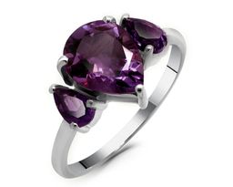 Кольцо из серебра аметист, Малика