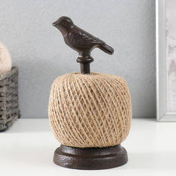 Фигурка-катушка для ниток «Птица на жёрдочке», чугун, 9×9×17.5 см