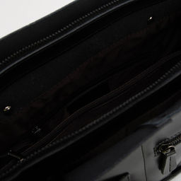 Сумка-тоут на молнии, 3 наружных кармана, длинный ремень, цвет чёрный - Simaland фото 3