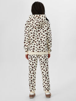 Комплект для девочек бежевый с принтом