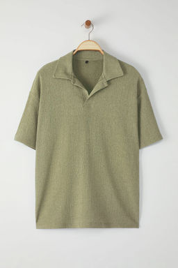 TRENDYOL MAN Mint Oversize Polo Yaka Duz Polo Yaka T-shirt TMNSS25PO00045 - Trendyolmilla фото 8