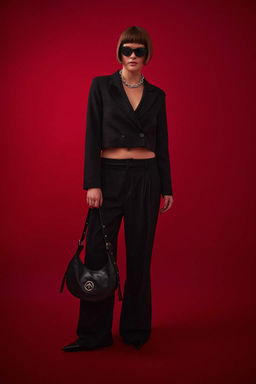 Брюки прямого кроя с высокой талией