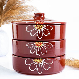 Набор для холодца Псковский гончар «Подарочный», керамика, 3 ёмкости, 0.75 л, коричневый