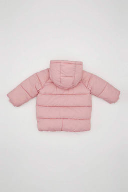 Водоотталкивающее двустороннее пальто с капюшоном для маленьких девочек - Defacto фото 4