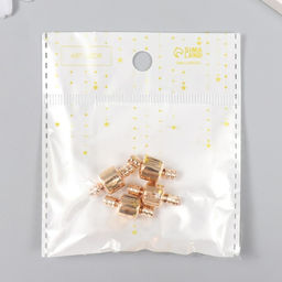 Цена за 4 шт. Замок металл для браслета с защёлкой, внешний d=0.4 см, золото