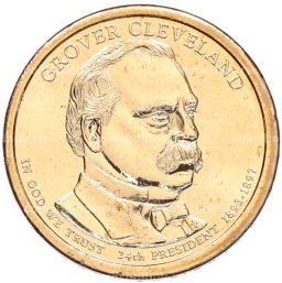 Монета 1 доллар 2012 года (Р) США 24-й президент США Гровер Кливленд
