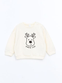 Bisiklet Yaka Bask?l? Erkek Bebek Sweatshirt ve E?ofman Alt 2li - Waikiki фото 2