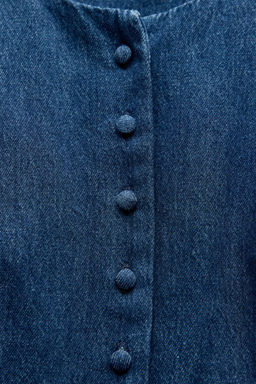 Z1975 DENIM WAISTCOAT WITH COVERED BUTTONS - Zara фото 4