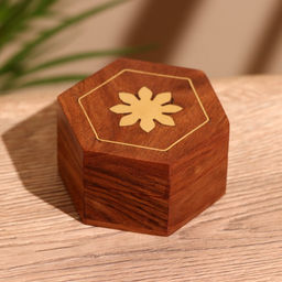 Шкатулка «Солнце», 6.5×7.5×4 см, дерево шишам