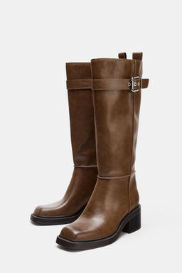 KNEE-HIGH BOOTS WITH TOPSTITCHING - Zara фото 2