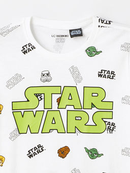 Bisiklet Yaka Star Wars Bask?l? K?sa Kollu Erkek ?ocuk ?ortlu Pijama Tak?m? - Waikiki фото 3