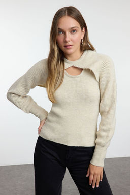 Tas Yumusak Dokulu Ikili Tak?m Bolerolu Triko Kazak TWOAW25KZ00020 - Trendyolmilla фото 2