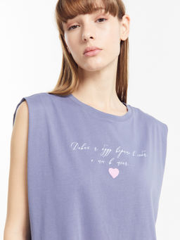 Туника женская домашняя в синем цвете с печатью - Mark formelle фото 7