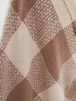 в составе шерсть Большой, мягкий, теплый двусторонний палантин с принтом - Tantino фото 7