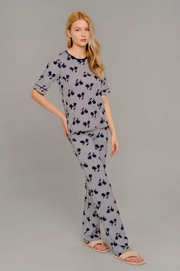Арт. 9168 Пижама с брюками 42-50 (5 шт) Цвет:верх- синий, белый, низ-синий, белый - Калинка фото 10
