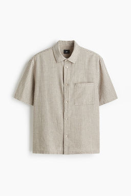 Camisa en mezcla de lino Oversized Fit - H&m фото 2