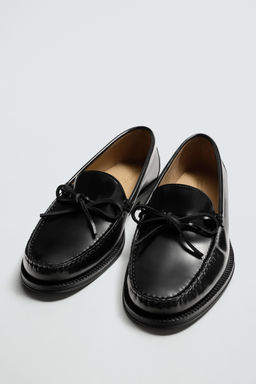 LEATHER BOW LOAFERS - Zara фото 5