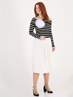 Плиссированная юбка женская больших размеров офисная - Almond фото 17