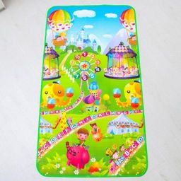Игровой коврик для детей на фольгированной основе Карусель, размер 180х100x0,5 см, Крошка Я