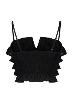 Trendyolmilla Beyaz Crop Dokuma Flaml? Pamuk F?rf?rl? Plaj Bluz TBESS21BZ0661  фото 13