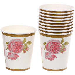 Цена за 6 шт. Стакан бумажный 0,2л в наборе 10 шт "Розовый сад"