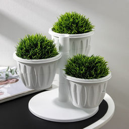 Кашпо многоярусное Plast-Avenue «Каскад», 3 шт., 700 мл, пластик, белое