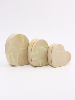 Набор подарочных коробок сердце 3 в 1, бежевый мрамор, 22?20?9; 18.5?17?7.5; 16?14?6 см