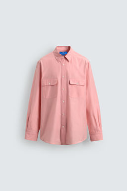 CAMISA FLUIDA REGULAR FIT BOLSILLOS AARON LEVINE X ZARA / Rosa tiza  фото 6