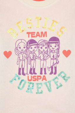 K_z _ocuk Krem Bisiklet Yaka Sweatshirt - U.s. polo assn фото 4