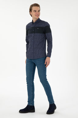 Мужская темно-синяя рубашка с длинным рукавом Неожиданная скидка в корзине - U.s. polo assn фото 4