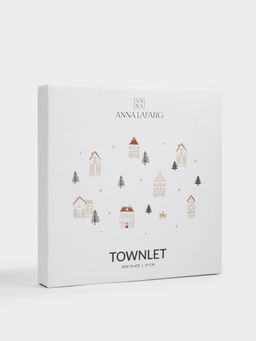 Тарелка закусочная, 19 см, фарфор N, бело-золотистая, Домики и ели, Townlet - Anna lafarg фото 6
