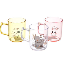 Цена за 3 шт. Кружка пластиковая 300мл "Милашка", микс цветов