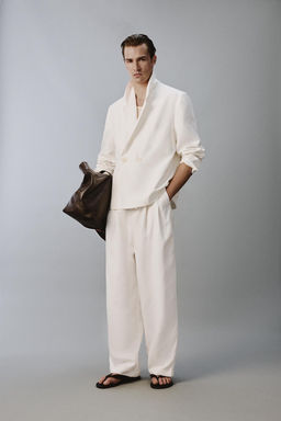 BLAZER RELAXED FIT TRAJE VISCOSA - LINO / Blanco