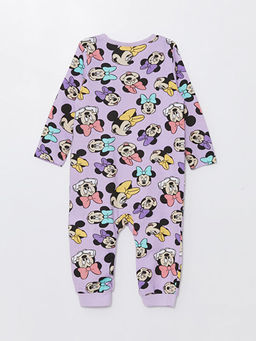 Bisiklet Yaka Uzun Kollu Minnie Mouse Bask?l? K?z Bebek Tulum - Waikiki фото 3