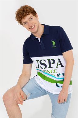 Мужская темно-синяя футболка с воротником-поло Неожиданная скидка в корзине