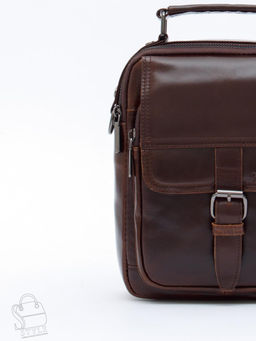 Сумка мужская кожаная 66611M brown Fuzhiniao в Новосибирске