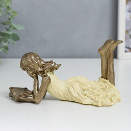Фигурка полистоун «Девушка читает книгу, жёлтое платье», 6.5×9×14 см