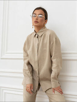 Брюки женские Лён Бежевый - Modamica фото 30