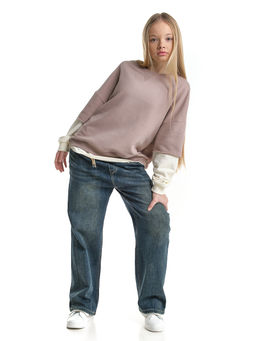 Толстовка для девочки 22-8047 бежевый - Mini maxi фото 8