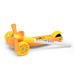 Самокат 3-х. кол., колеса световые PU, желтый, в коробке