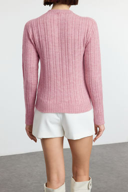 Somon Yumusak Dokulu Dik Yaka Regular Triko Kazak TEDAW25KZ00041 - Trendyolmilla фото 16