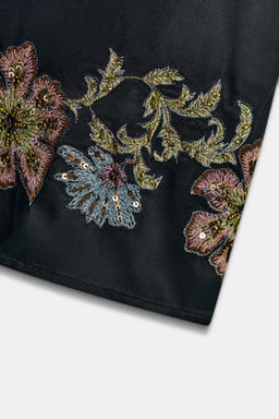 KIMONO WITH FLORAL EMBROIDERY AND FRINGES - Zara фото 8