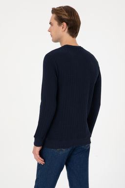 Erkek Regular Fit Bisiklet Yaka Lacivert Sweatshirt
