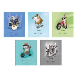 Тетрадь школьная ученическая, 24 л, линия, арт. 63324/ 20 БАНДА ЗУБАСТИКОВ мягкий переплёт (2 скобы)